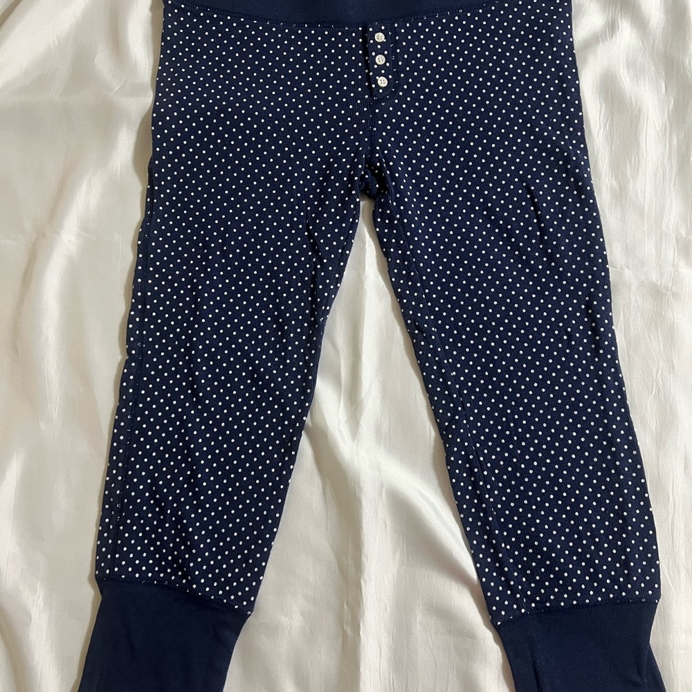 J. Crew I Women’s I Pajama-leggings I Navy-white White Polka Dot I Size S
